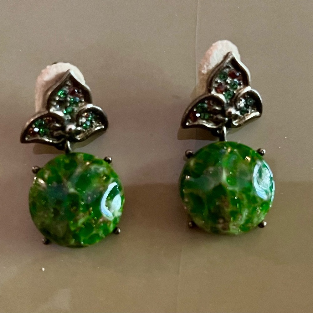 Vtg Jay Strongwater Feinberg Green Necklace Set View 3